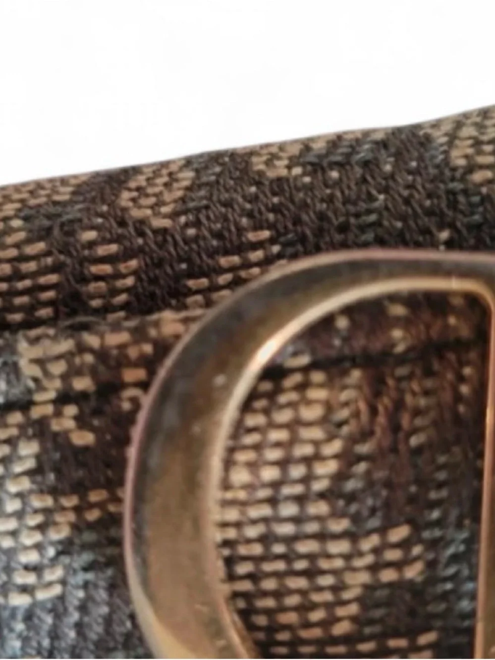 Dior Brown Monogram Canvas Trifold Wallet with Gold D Charm